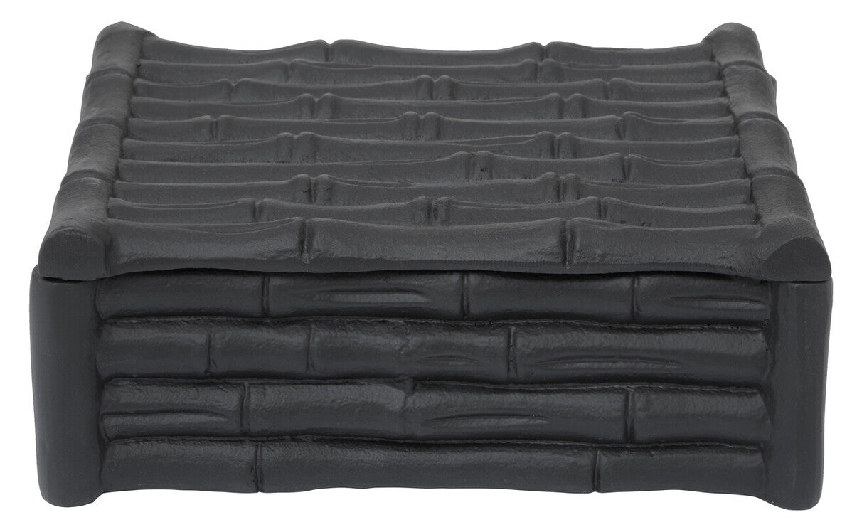 Small Black Finish Bamboo Effect Trinket Box | Hiba