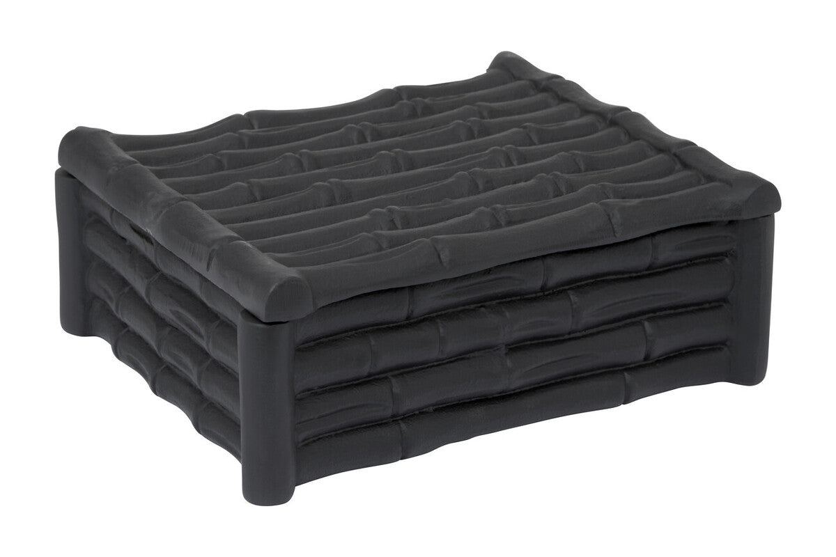 Small Black Finish Bamboo Effect Trinket Box | Hiba