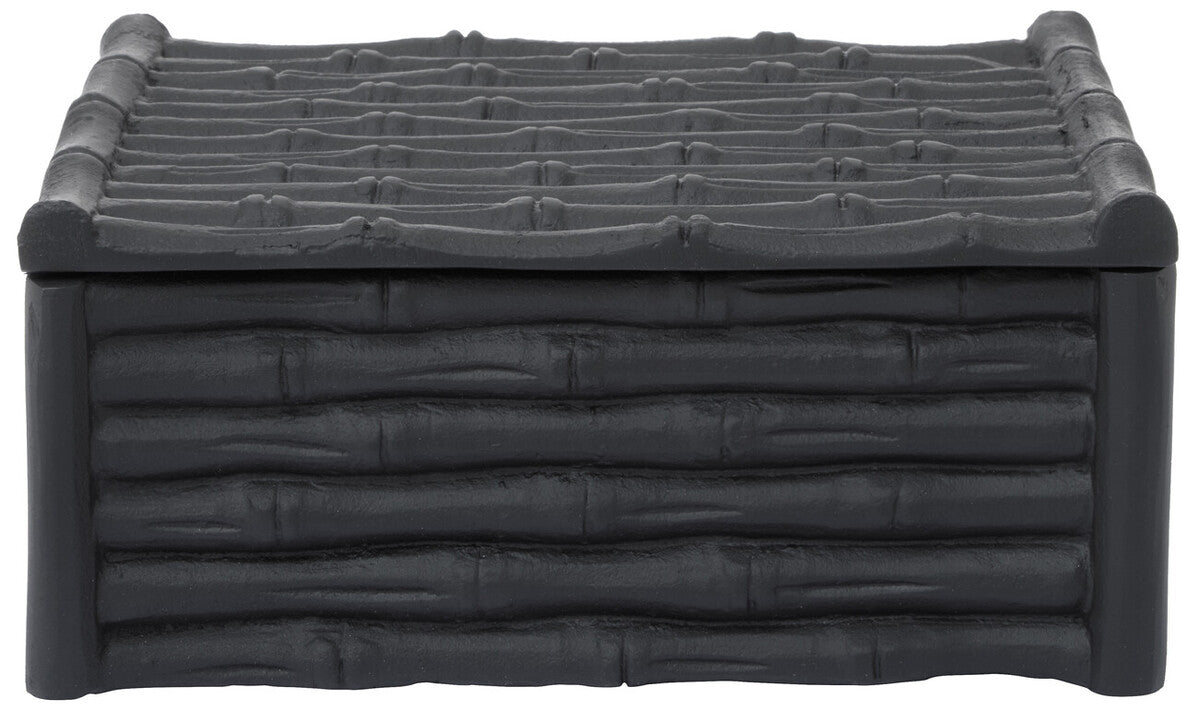 Large Black Finish Bamboo Effect Trinket Box | Hiba