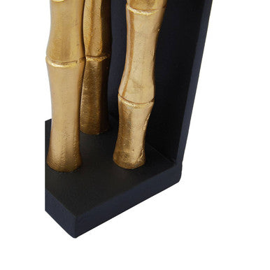 Set of Two Gold Finish Bamboo Effect Bookends | Hiba