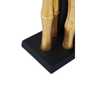 Set of Two Gold Finish Bamboo Effect Bookends | Hiba