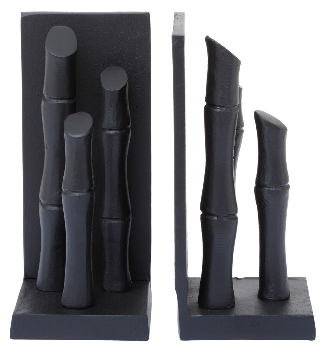 Set of Two Black Finish Bamboo Effect Bookends | Hiba