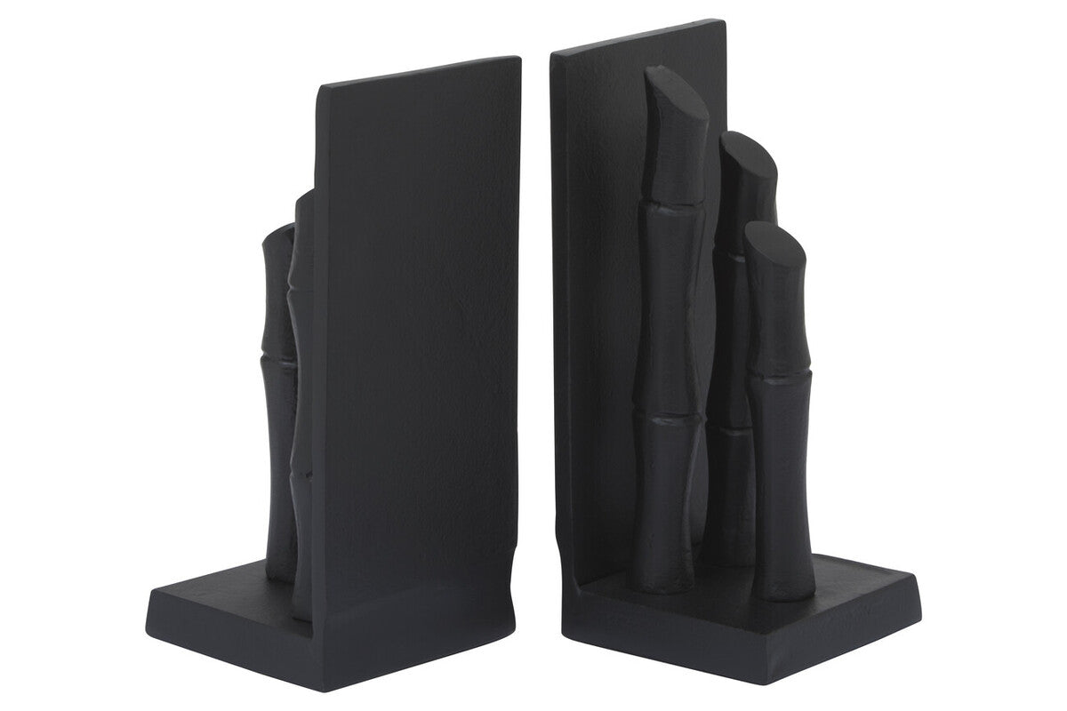 Set of Two Black Finish Bamboo Effect Bookends | Hiba