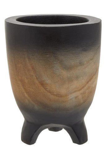 Arlo Black Small Wood Planter with Ombre Finish