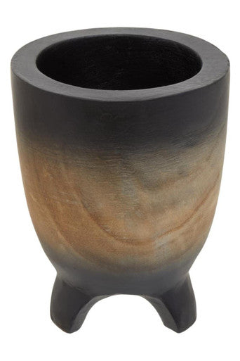 Arlo Black Small Wood Planter with Ombre Finish