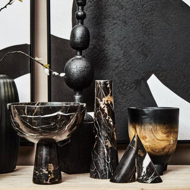Arlo Black Small Wood Planter with Ombre Finish
