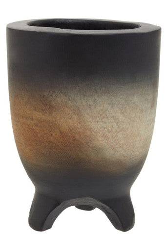 Arlo Black Large Wood Planter with Ombre Finish