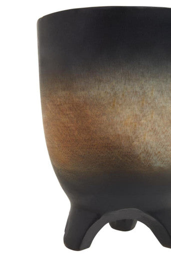 Arlo Black Large Wood Planter with Ombre Finish