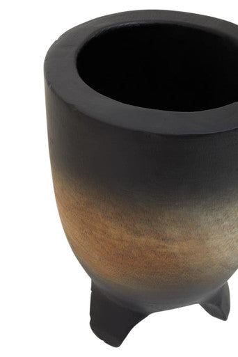 Arlo Black Large Wood Planter with Ombre Finish