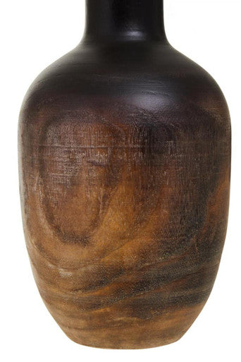Arlo Black Large Wood Vase with Ombre Finish