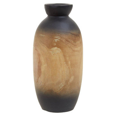 Arlo Black Small Wood Vase with Ombre Finish