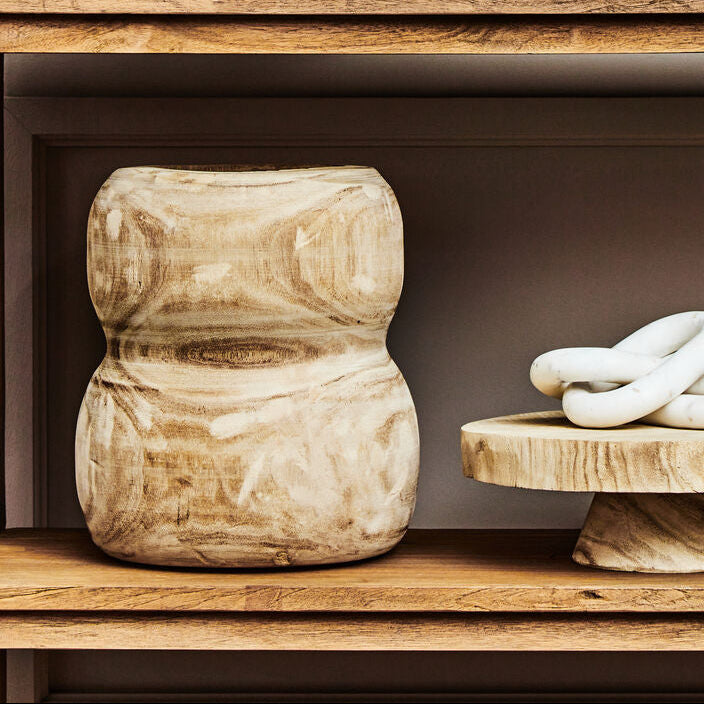 Arlo Natural Curved Wood Vase