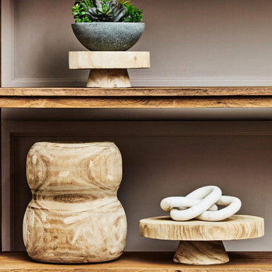 Arlo Natural Curved Wood Vase