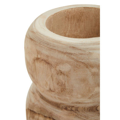 Arlo Natural Curved Wood Vase