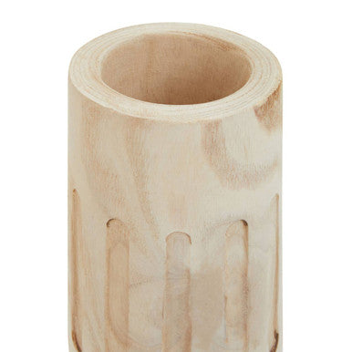 Arlo Natural Engraved Wood Vase