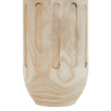 Arlo Natural Engraved Wood Vase