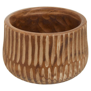 Arlo Brown and Natural Large Engraved Wood Planter