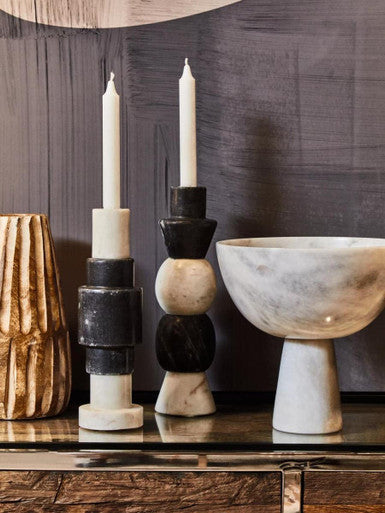 Arlo Brown and Natural Small Engraved Wood Vase