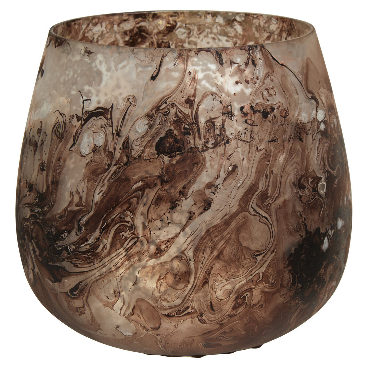 Brown Marble Effect Small Candle Holder | Garan