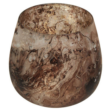 Brown Marble Effect Small Candle Holder | Garan