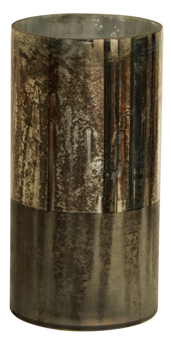 Large Glass Vase in Metallic Antique Finish | Gaia