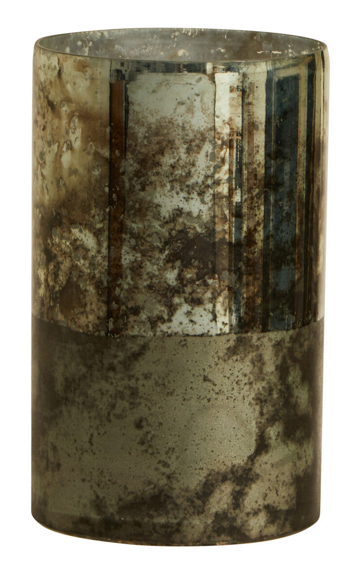 Medium Glass Vase in Metallic Antique Finish | Gaia
