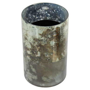 Medium Glass Vase in Metallic Antique Finish | Gaia
