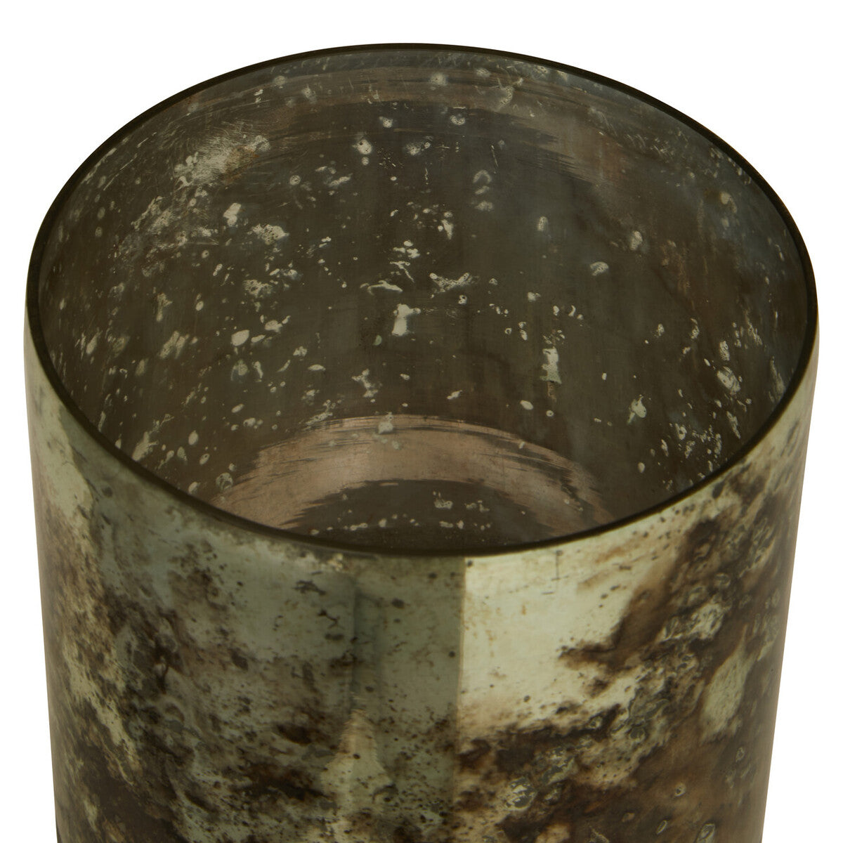 Medium Glass Vase in Metallic Antique Finish | Gaia