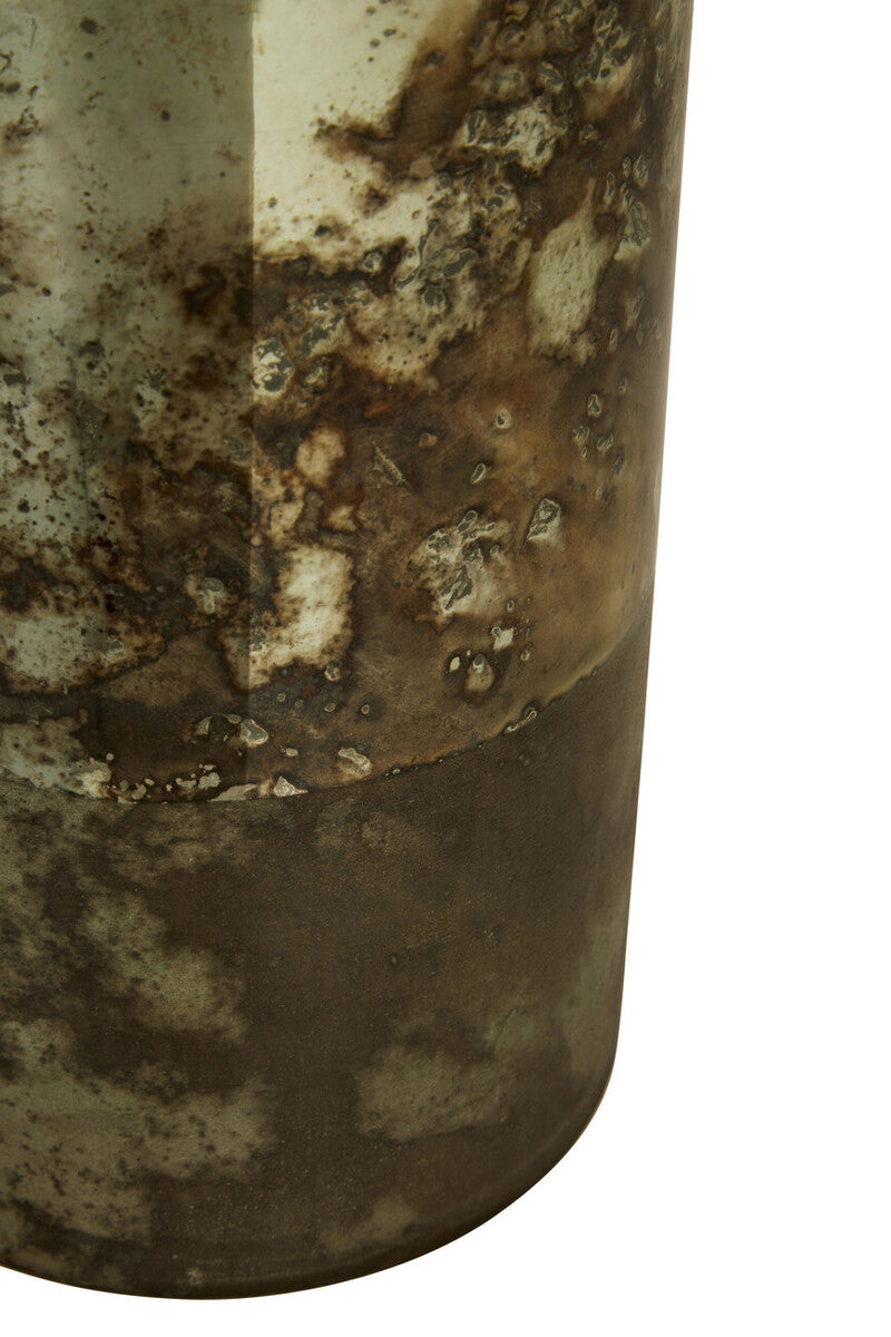 Medium Glass Vase in Metallic Antique Finish | Gaia