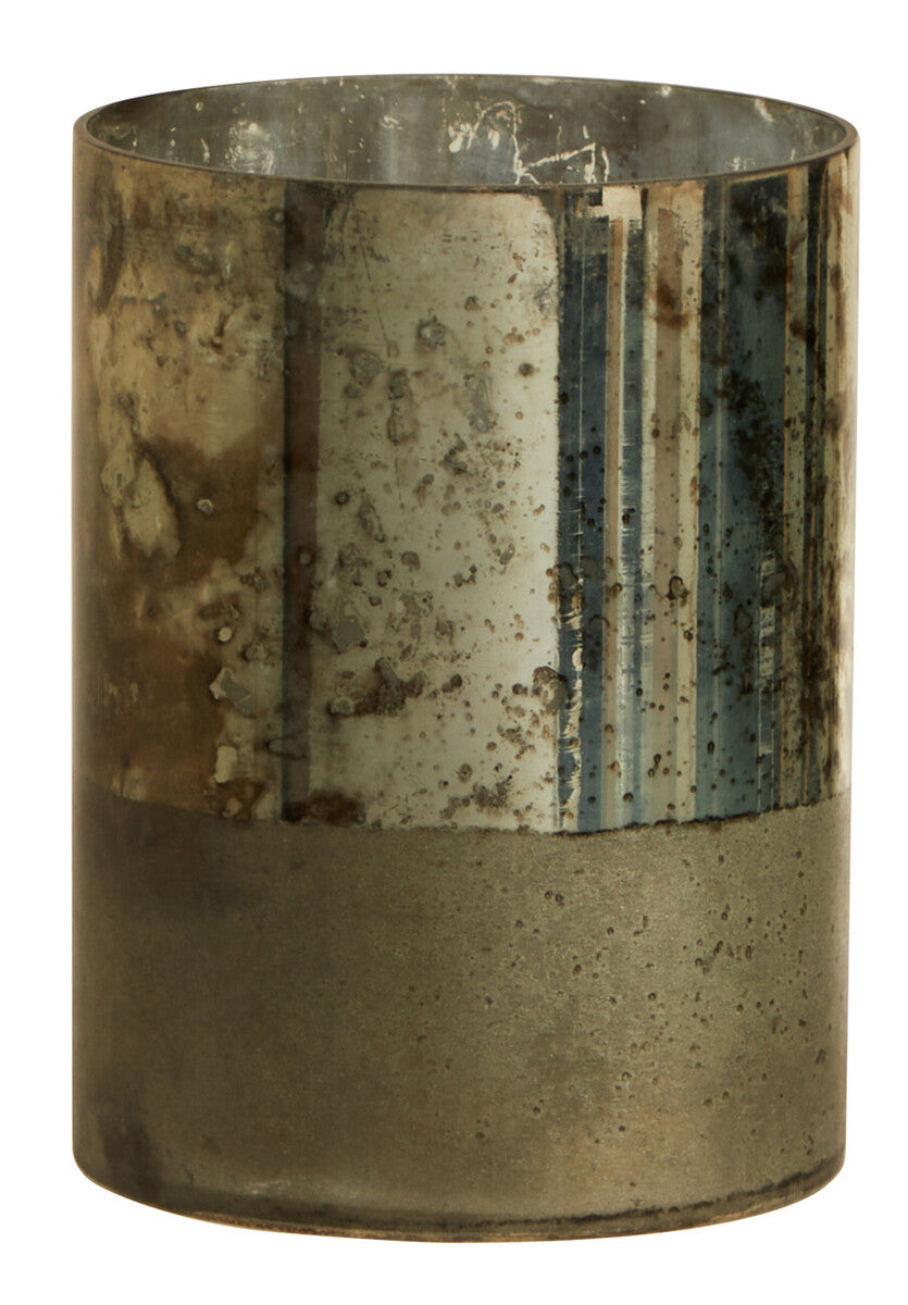 Small Glass Vase in Metallic Antique Finish | Gaia