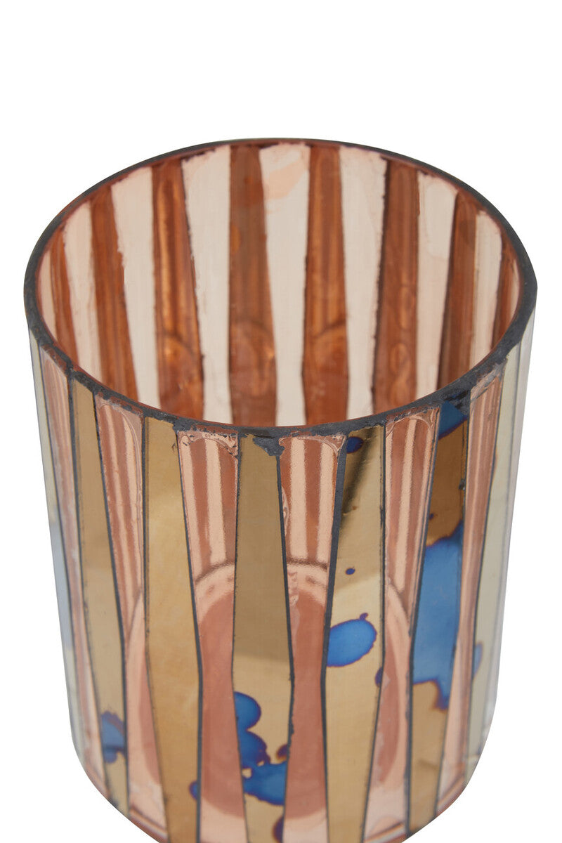 Pink Antique Finish Small Candle Holder | Gaia