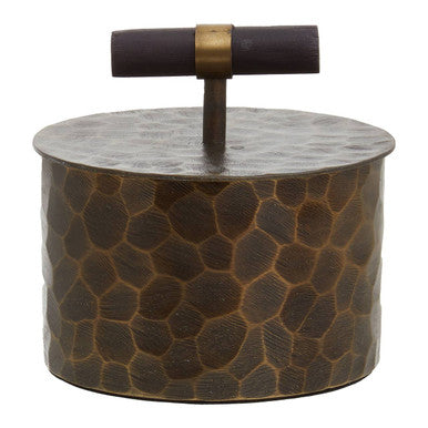 Akola Antique Gold Finish Metal Small Trinket Box