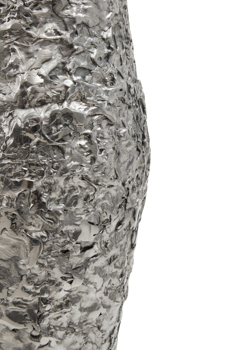 Small Silver Textured Metal Vase | Akola