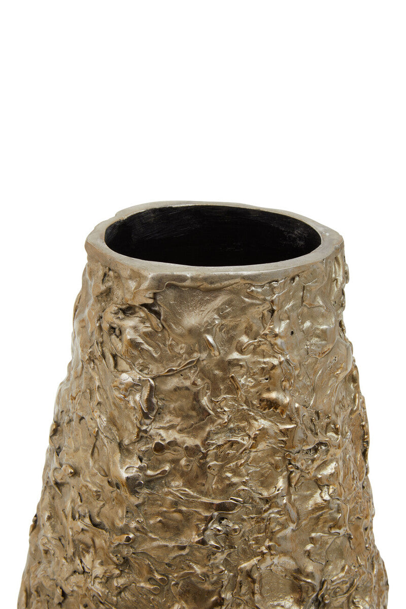 Gold Textured Small Metal Vase | Akola