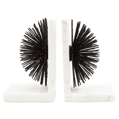 Set of Two Black Finish Starburst Bookends | Mirano