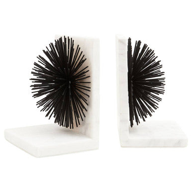 Set of Two Black Finish Starburst Bookends | Mirano