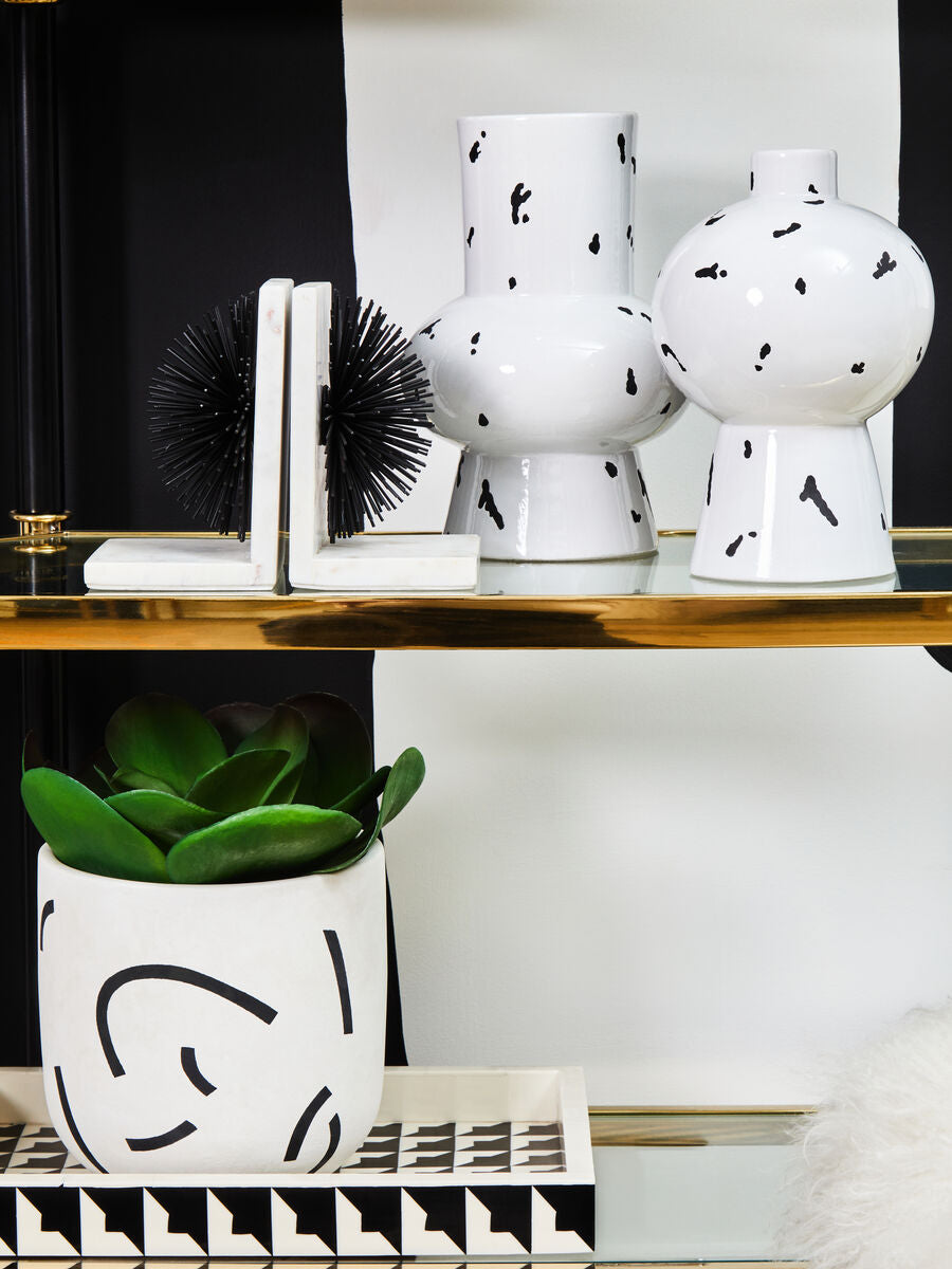 Set of Two Black Finish Starburst Bookends | Mirano