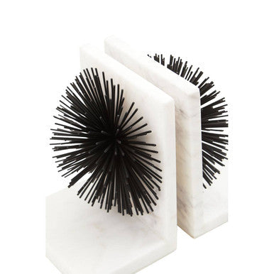 Set of Two Black Finish Starburst Bookends | Mirano
