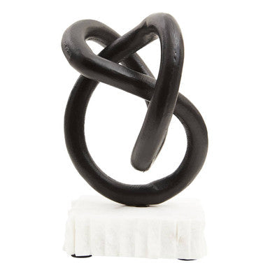 Matt Black Knot Sculpture | Mirano