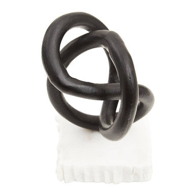 Matt Black Knot Sculpture | Mirano
