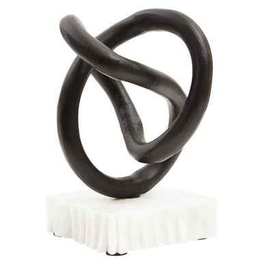 Matt Black Knot Sculpture | Mirano