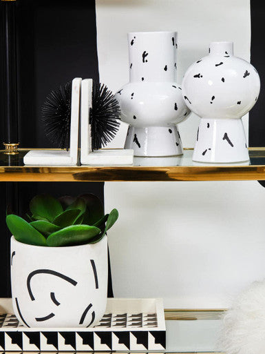 White and Black Large Vase | Tundra