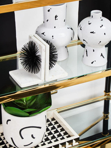 White and Black Large Vase | Tundra