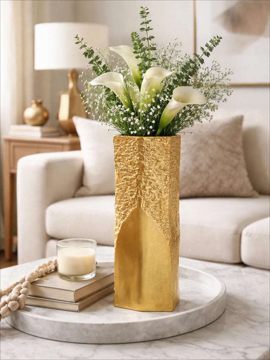 Small Gold Textured Vase | Dante