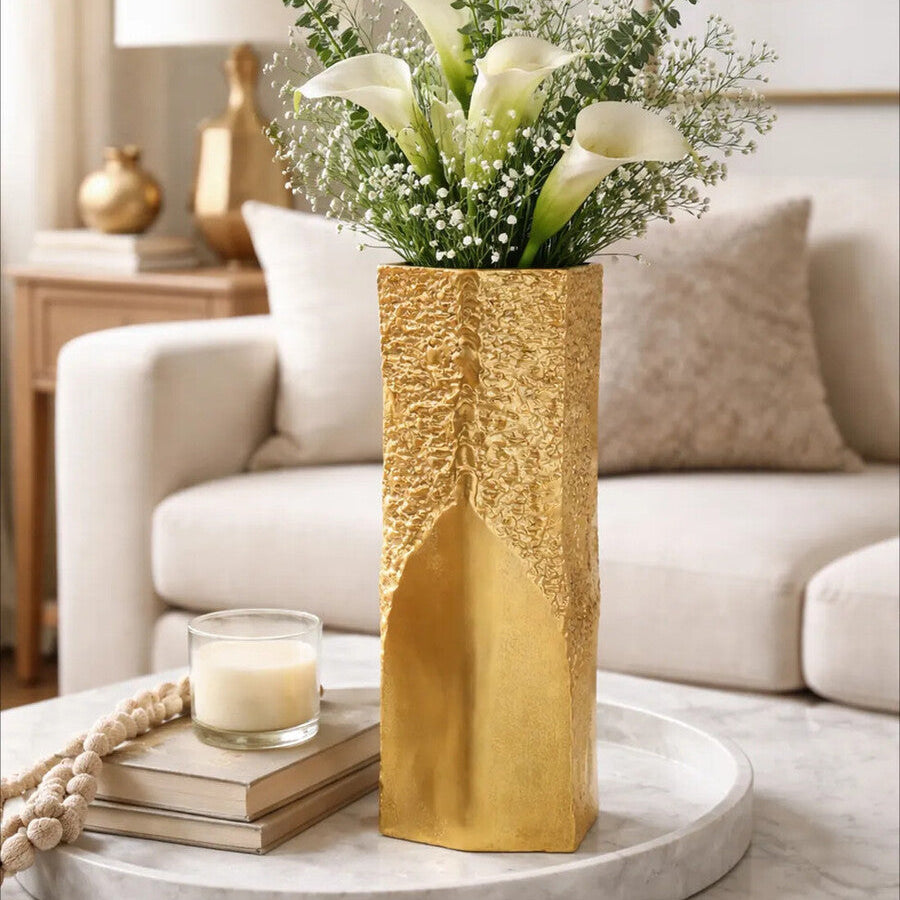 Small Gold Textured Vase | Dante