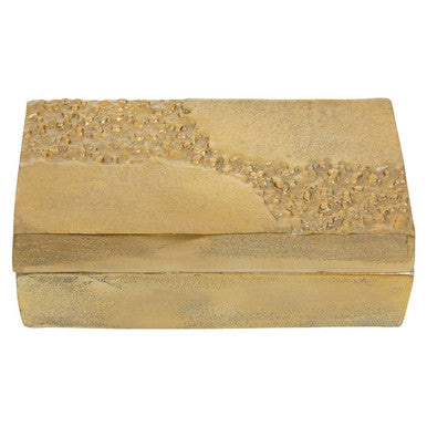 Gold Finish Textured Trinket Box | Dante