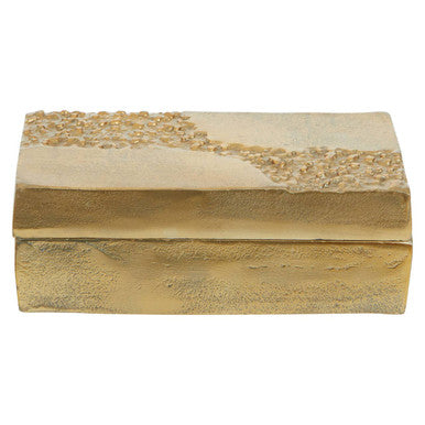 Gold Finish Textured Trinket Box | Dante