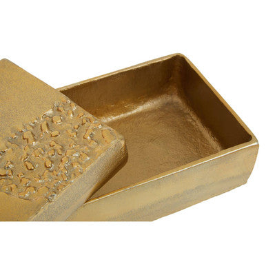 Gold Finish Textured Trinket Box | Dante