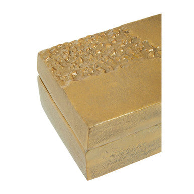 Gold Finish Textured Trinket Box | Dante