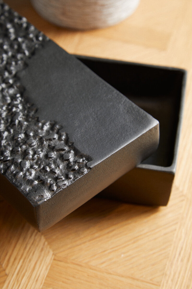 Grey Finish Textured Trinket Box | Dante